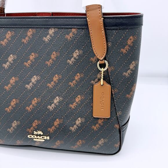 Coach Diagonal Print Horse and Carriage Tote 27 - Picture 7 of 9